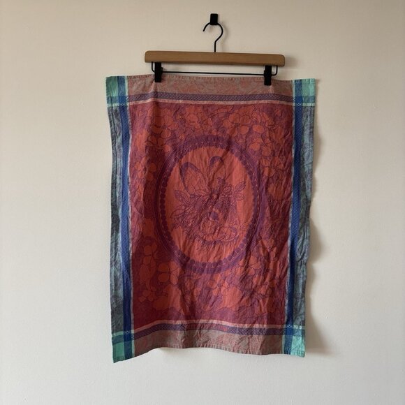 Garnier Thiebaut French Cotton Dish Towel Floral Rabbit Bunny Decor Multicolor - Picture 6 of 15